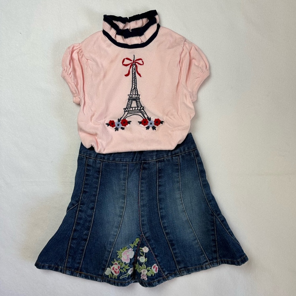Set of Sweater and Denim Skort - 4T